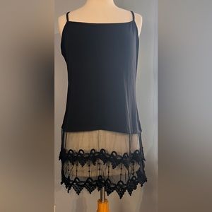 Black long lace tank top tunic
